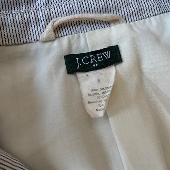 J crew factory womens blazer sz 6 blue pin stripe schoolboy academia pocket - Picture 9 of 10
